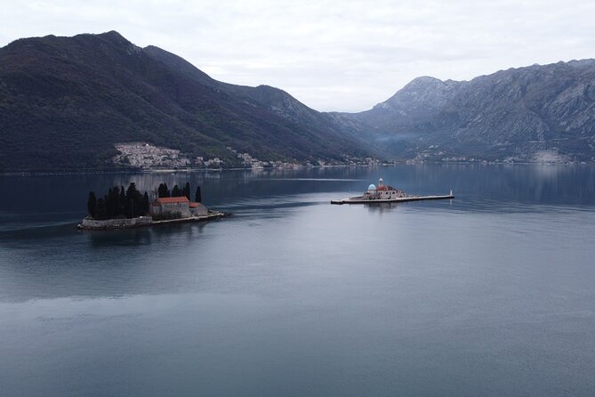Boat tour to Lady of the Rock , Submarine base & Blue Cave swim - Entering Luštica’s Cold War submarine base