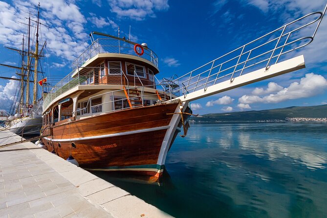 From Tivat/Kotor: Whole Boka Bay Guided Cruise, Comfortable Ship - A water-level view of Perast
