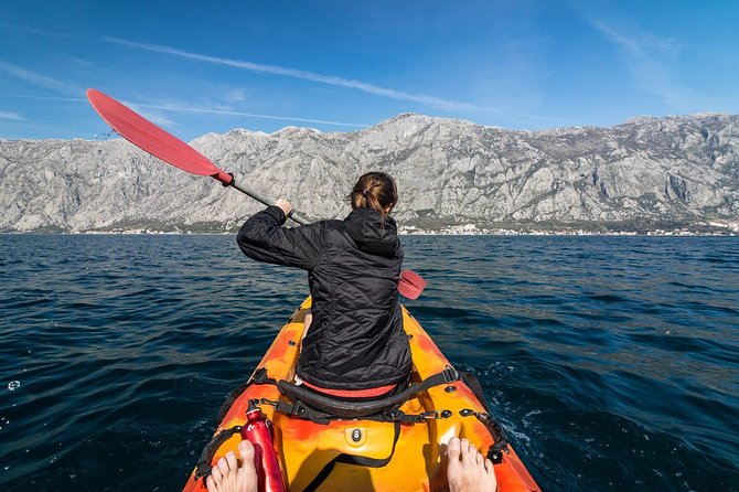 Kayak active tour - Paddling out from Kotor Port