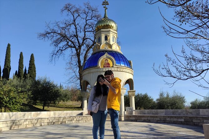 Podgorica Car Trip - Architecture, History, Wine tasting, Churches, Doclea city - Clock Tower and a final old town pause