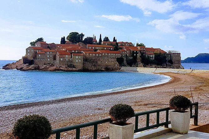 Sveti Stefan, Budva and Kotor - Sveti Stefan from two panoramic viewpoints